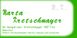 marta kretschmayer business card